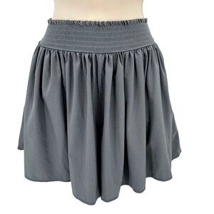Athleta Womens Gray Lightweight Pockets Smocked Waist Flowy Skort Size M